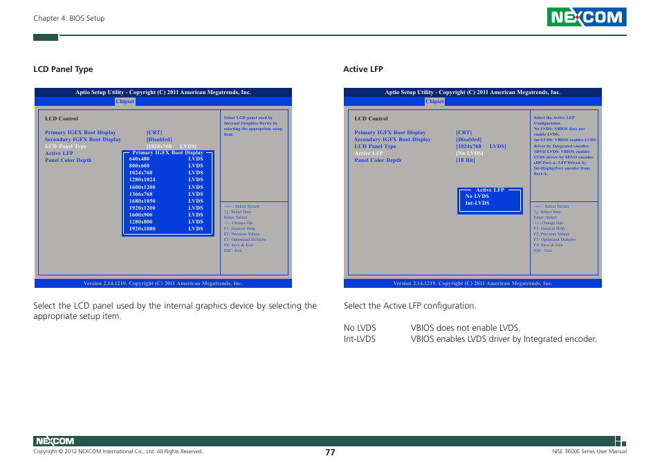 Lcd panel type | NEXCOM NISE 3600E User Manual | Page 91 / 102