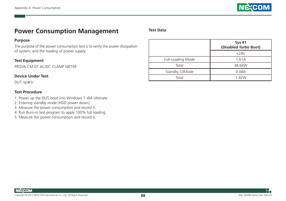 Power consumption management | NEXCOM NISE 3640M User Manual | Page 105 / 108