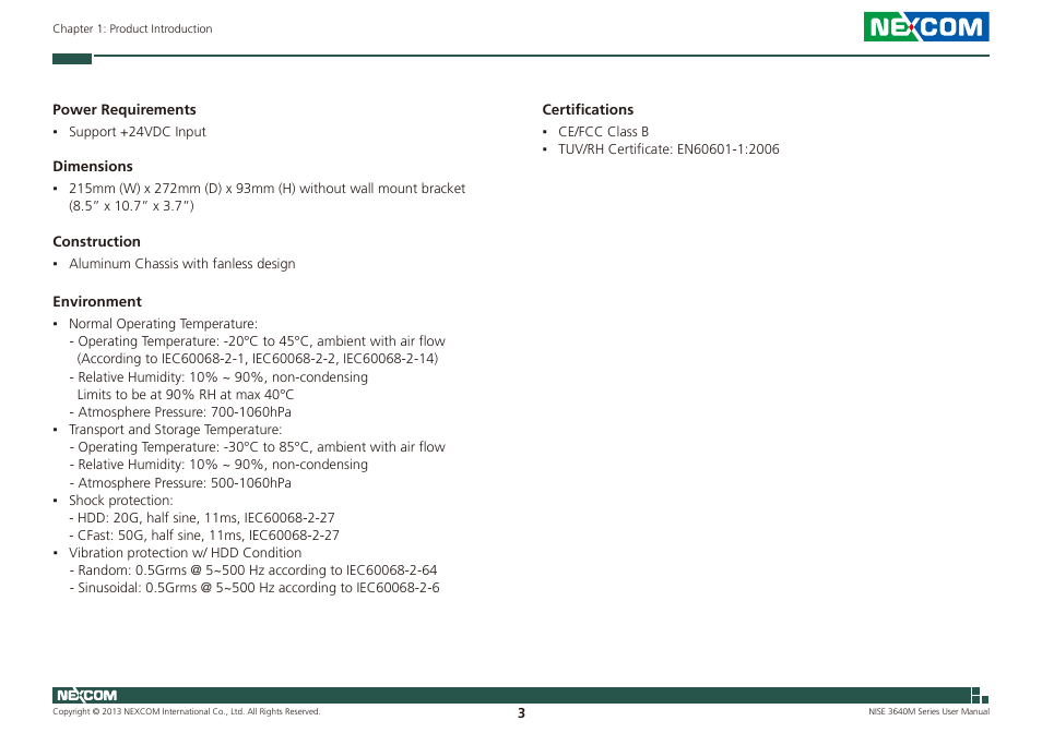 NEXCOM NISE 3640M User Manual | Page 20 / 108