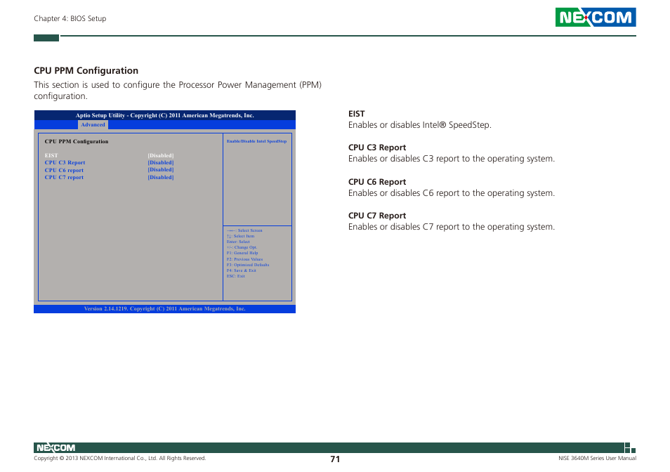 Cpu ppm configuration | NEXCOM NISE 3640M User Manual | Page 88 / 108