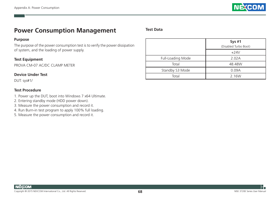 Power consumption management | NEXCOM NISE 3720E User Manual | Page 82 / 85