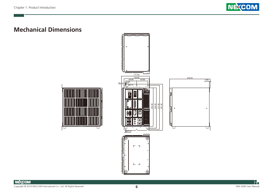 Mechanical dimensions | NEXCOM NISE 4000 User Manual | Page 21 / 102