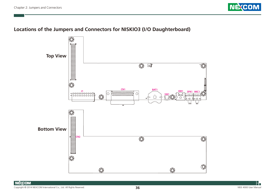 Top view bottom view | NEXCOM NISE 4000 User Manual | Page 51 / 102