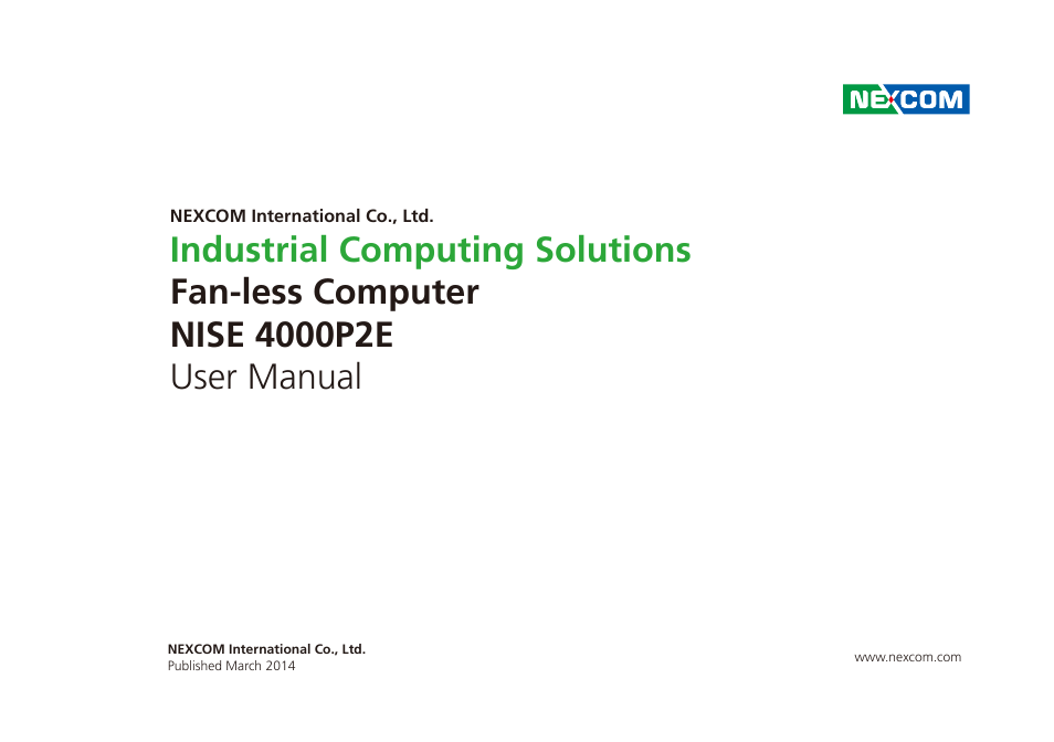 NEXCOM NISE 4000P2E User Manual | 131 pages