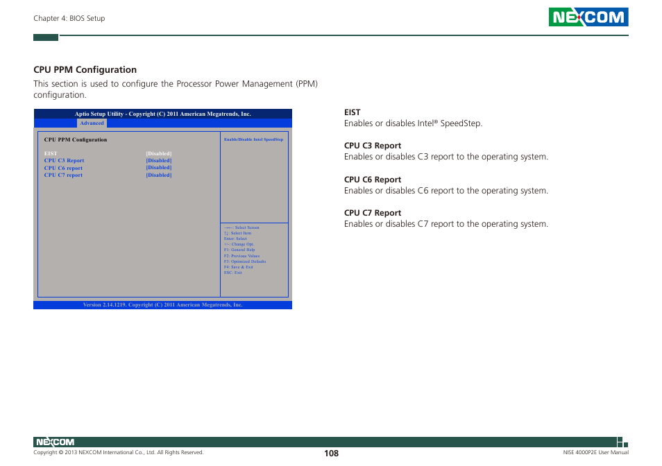 Cpu ppm configuration | NEXCOM NISE 4000P2E User Manual | Page 123 / 131