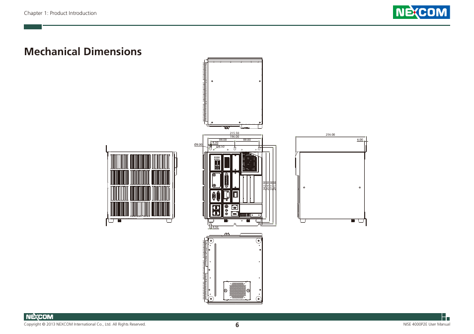 Mechanical dimensions | NEXCOM NISE 4000P2E User Manual | Page 21 / 131