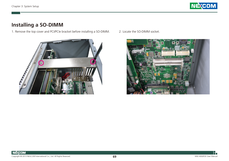 Installing a so-dimm | NEXCOM NISE 4000P2E User Manual | Page 84 / 131