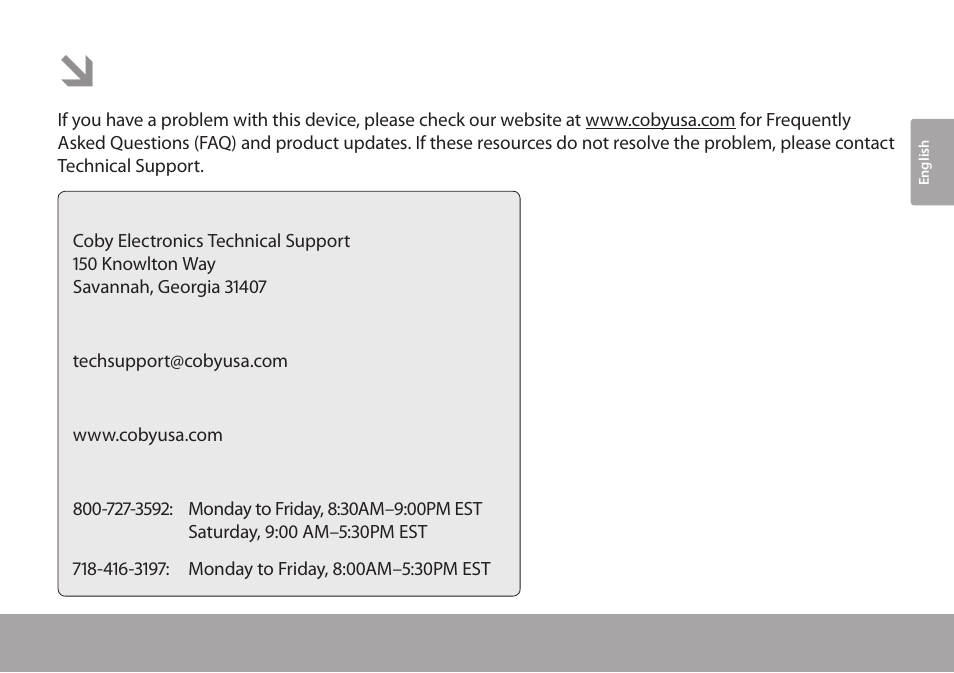 Troubleshooting & support | COBY electronic TFTV791 User Manual | Page 31 / 100