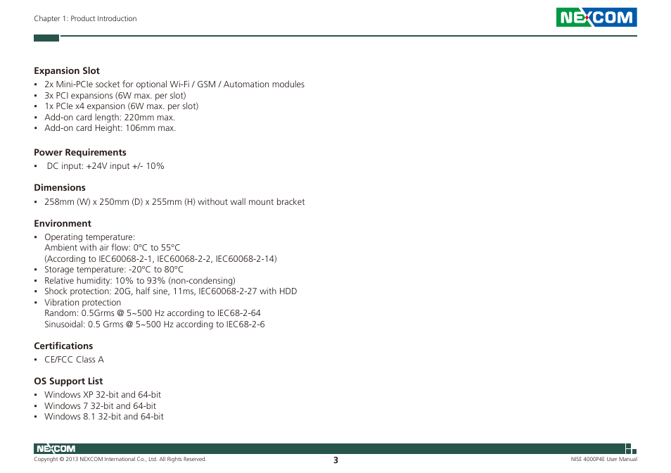 NEXCOM NISE 4000P4E User Manual | Page 18 / 128