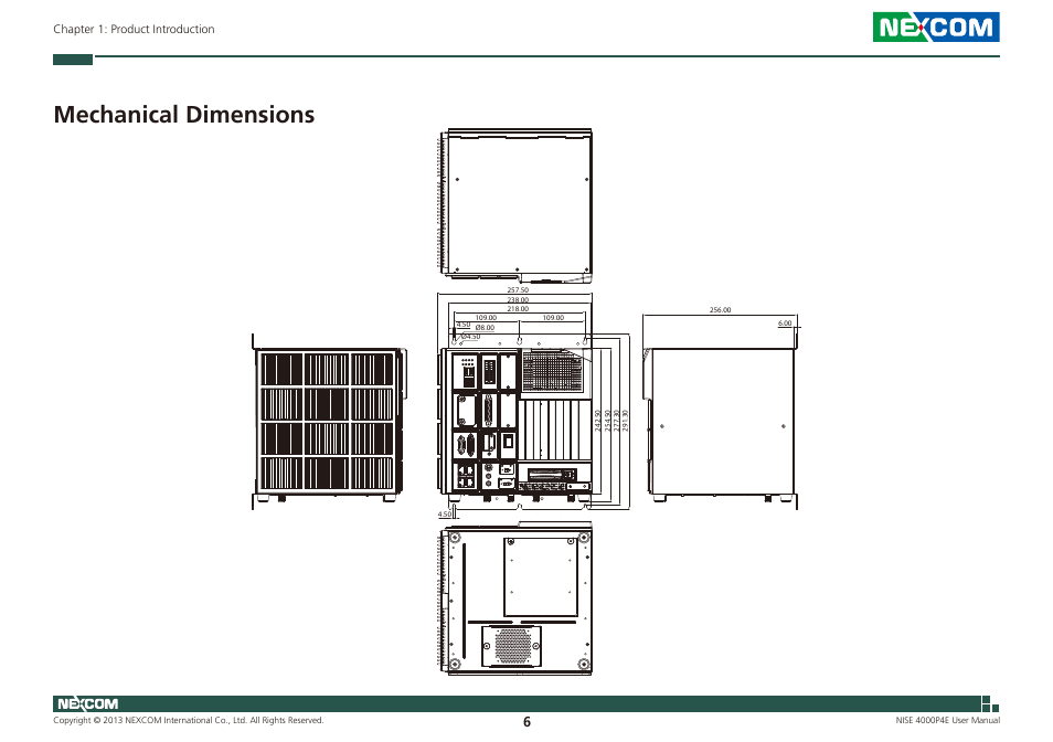 Mechanical dimensions | NEXCOM NISE 4000P4E User Manual | Page 21 / 128