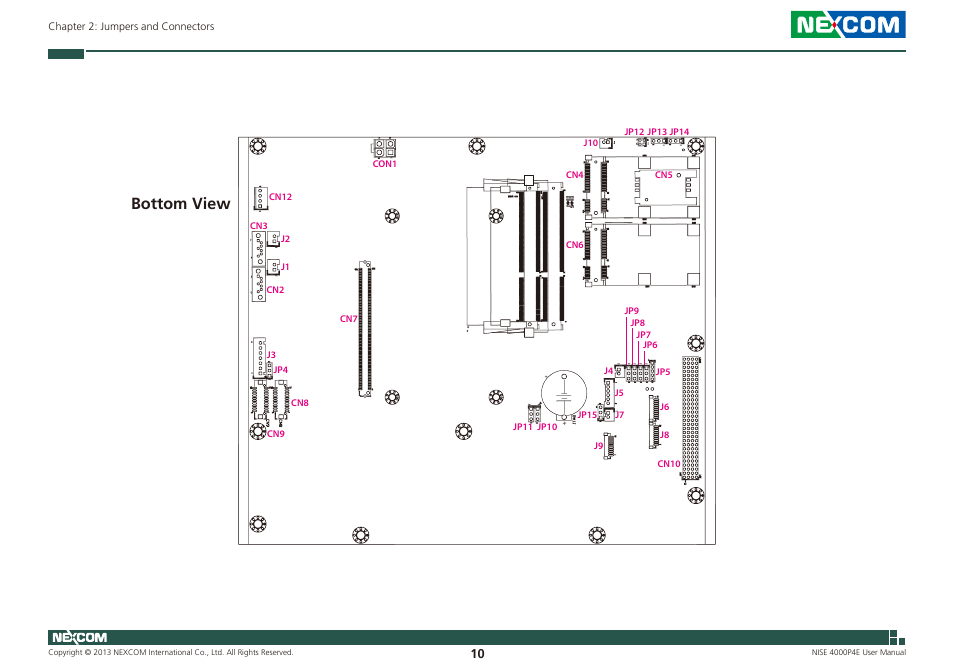 Bottom view | NEXCOM NISE 4000P4E User Manual | Page 25 / 128