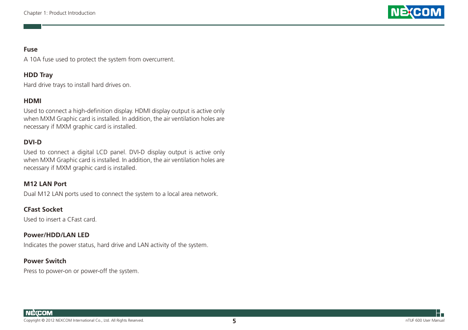 NEXCOM nTUF 600 User Manual | Page 19 / 100