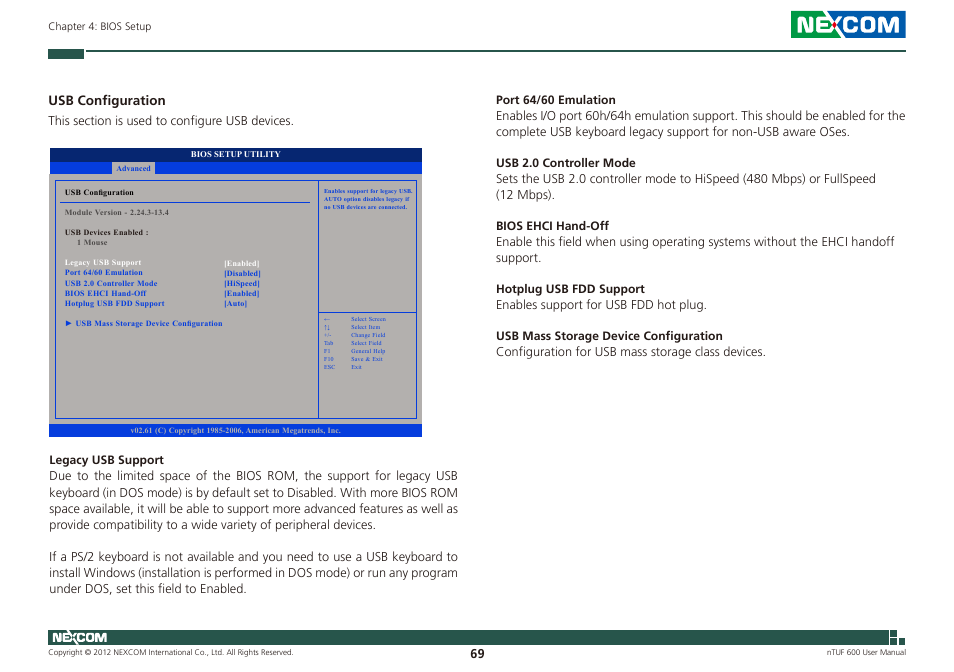 Usb configuration | NEXCOM nTUF 600 User Manual | Page 83 / 100