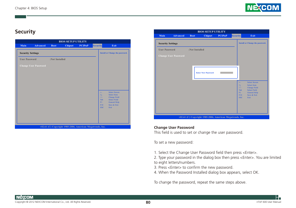 Security | NEXCOM nTUF 600 User Manual | Page 94 / 100