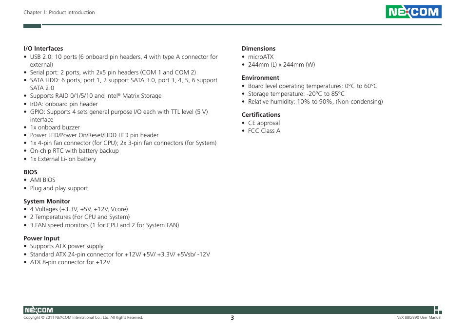 NEXCOM NEX 880 User Manual | Page 16 / 58