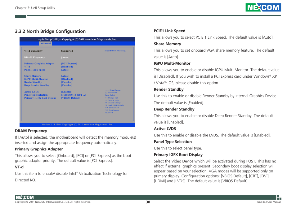 2 north bridge configuration | NEXCOM NEX 883 User Manual | Page 41 / 53