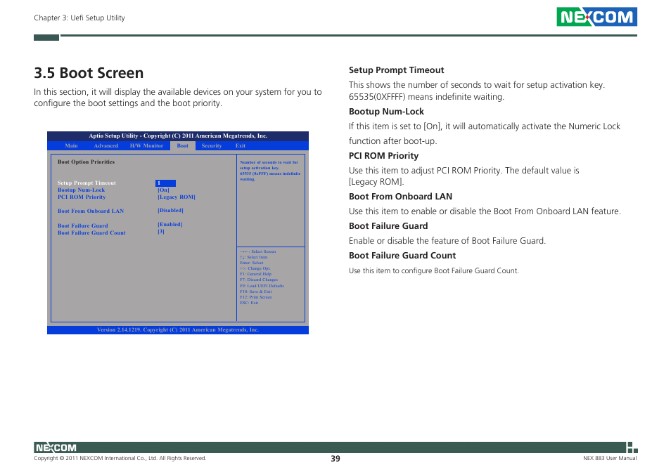 5 boot screen | NEXCOM NEX 883 User Manual | Page 50 / 53