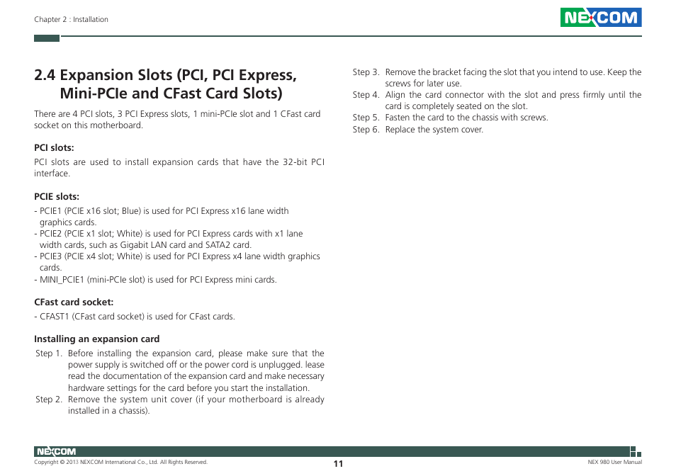 NEXCOM NEX 980 User Manual | Page 22 / 52