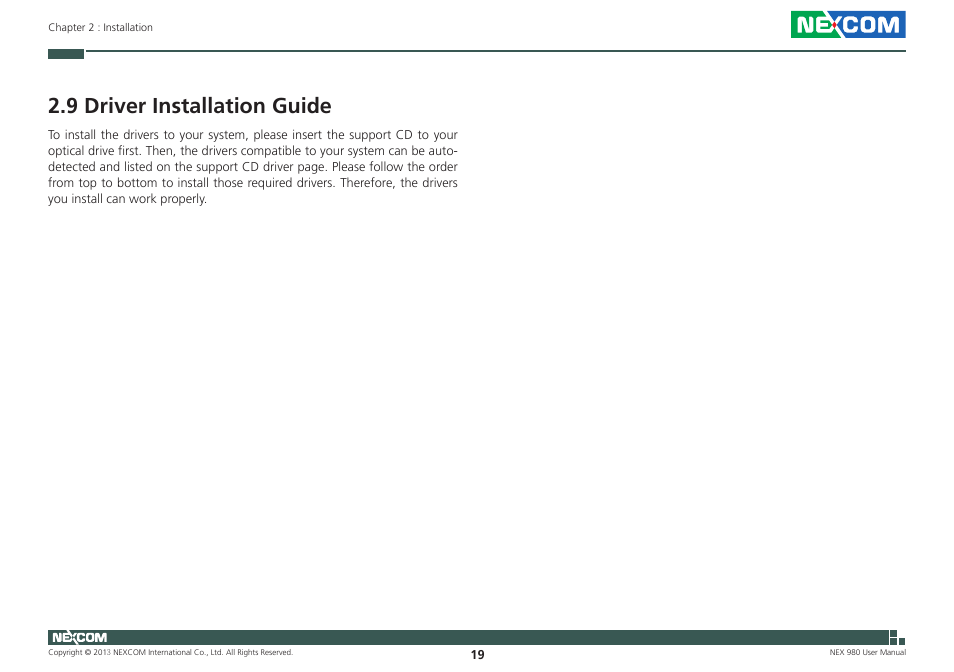 9 driver installation guide | NEXCOM NEX 980 User Manual | Page 30 / 52