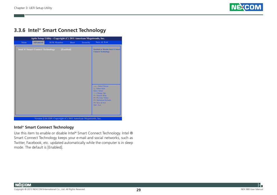 6 intel ® smart connect technology, Intel ® smart connect technology | NEXCOM NEX 980 User Manual | Page 40 / 52