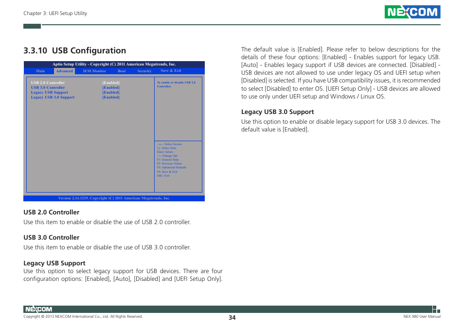 10 usb configuration | NEXCOM NEX 980 User Manual | Page 45 / 52