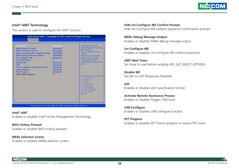 Intel, Amt technology | NEXCOM NEX 981 User Manual | Page 40 / 47