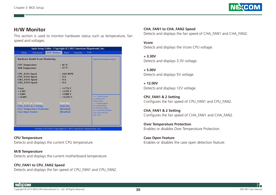 H/w monitor | NEXCOM NEX 981 User Manual | Page 44 / 47