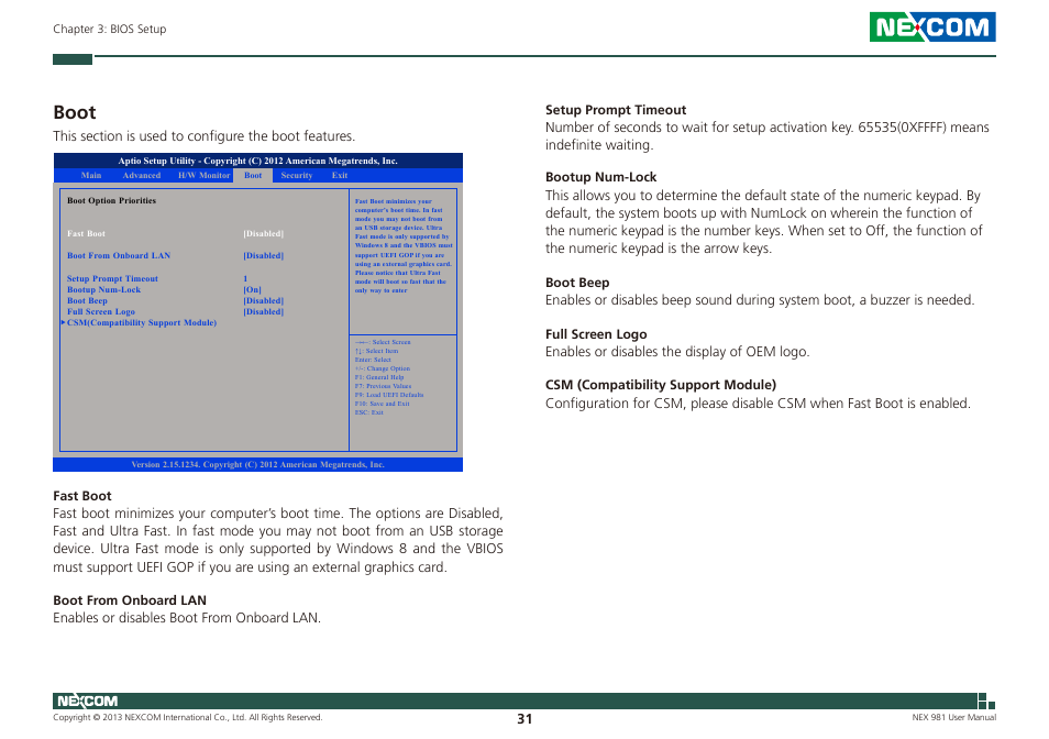 Boot | NEXCOM NEX 981 User Manual | Page 45 / 47