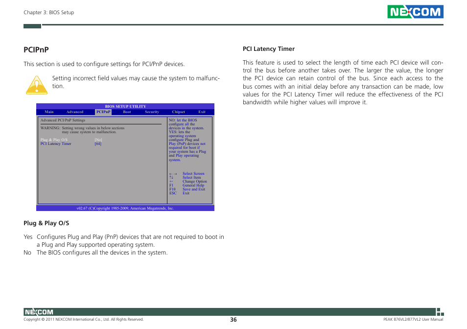 Pcipnp | NEXCOM PEAK 876VL2 User Manual | Page 49 / 64