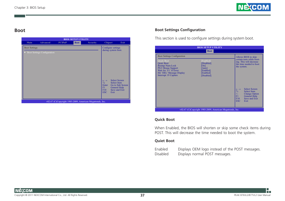 Boot | NEXCOM PEAK 876VL2 User Manual | Page 50 / 64