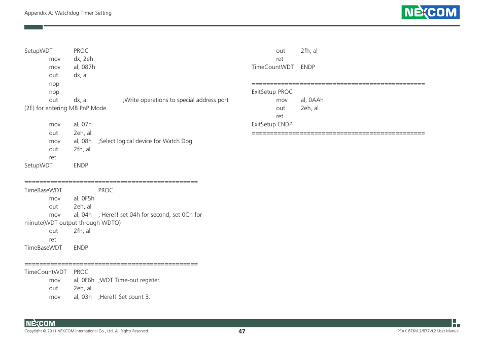 NEXCOM PEAK 876VL2 User Manual | Page 60 / 64