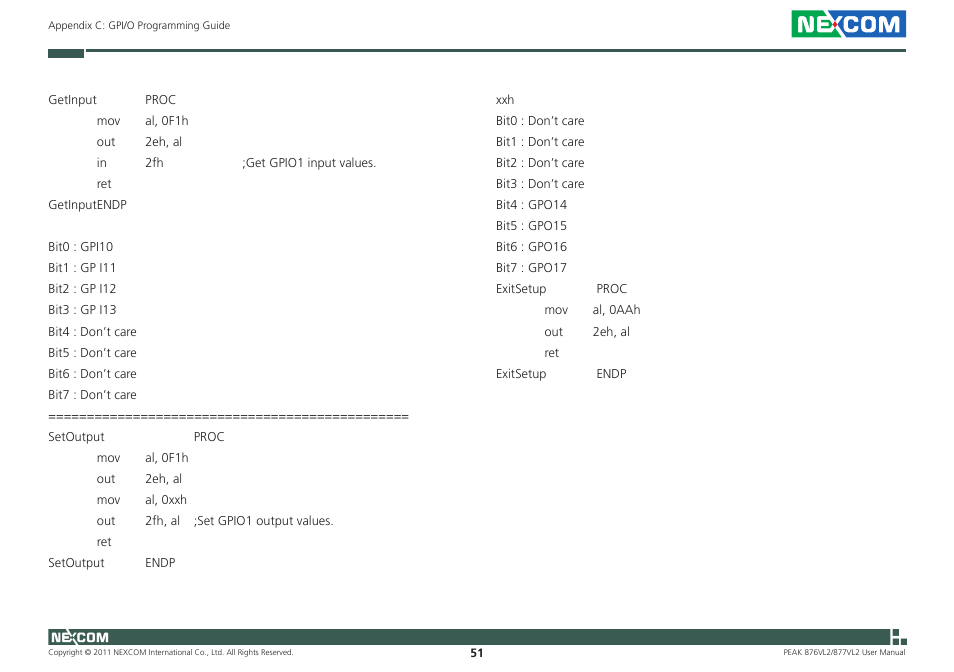 NEXCOM PEAK 876VL2 User Manual | Page 64 / 64