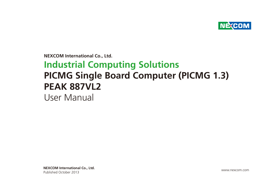 NEXCOM PEAK 887VL2 User Manual | 53 pages