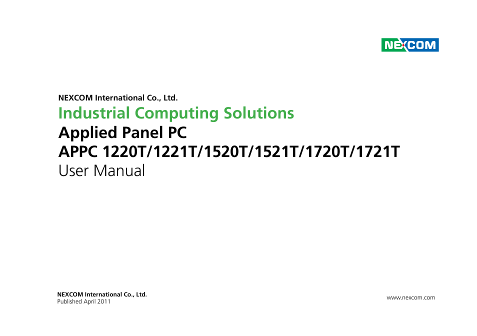 NEXCOM APPC 1220T User Manual | 110 pages