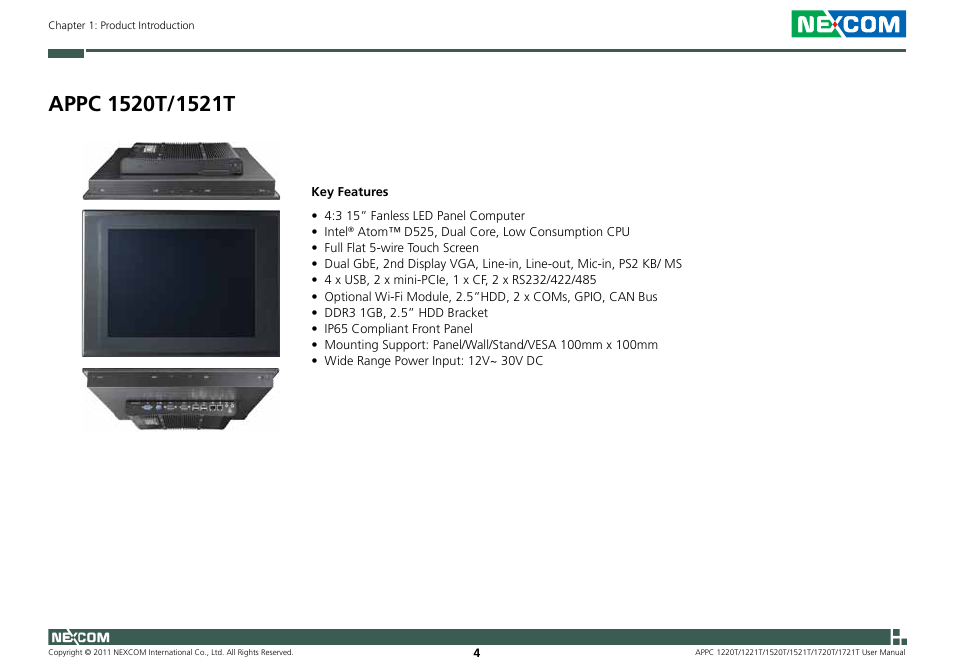 NEXCOM APPC 1220T User Manual | Page 19 / 110