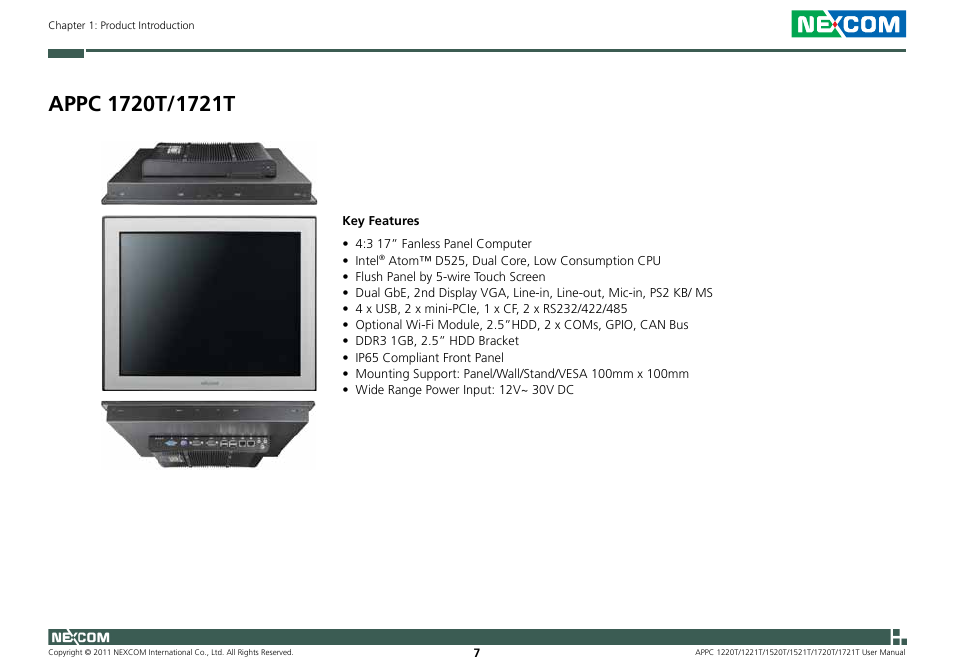NEXCOM APPC 1220T User Manual | Page 22 / 110