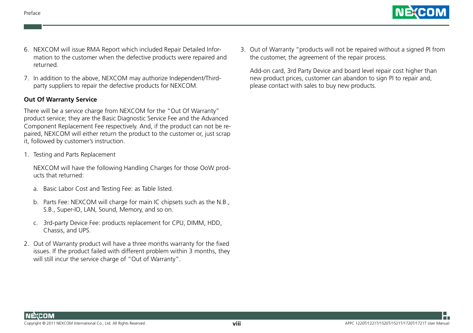 NEXCOM APPC 1220T User Manual | Page 8 / 110