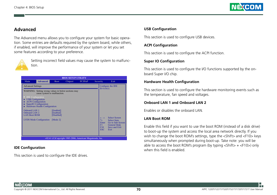 Advanced | NEXCOM APPC 1220T User Manual | Page 85 / 110