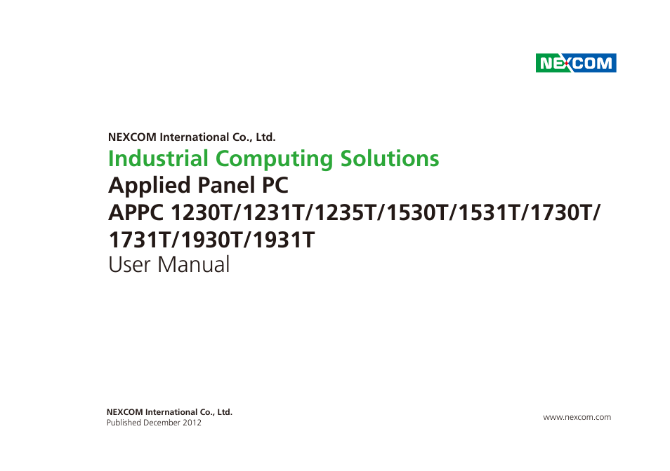 NEXCOM APPC 1230T User Manual | 130 pages