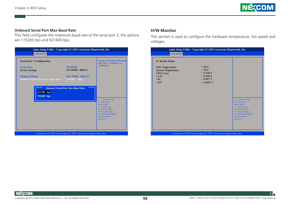 H/w monitor | NEXCOM APPC 1230T User Manual | Page 114 / 130