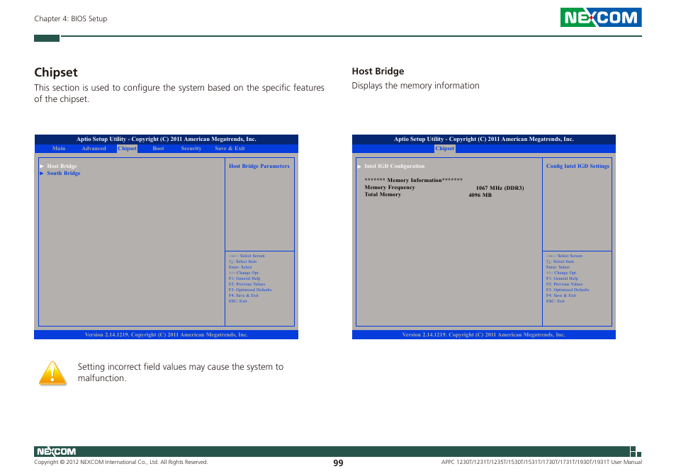 Chipset, Host bridge | NEXCOM APPC 1230T User Manual | Page 115 / 130