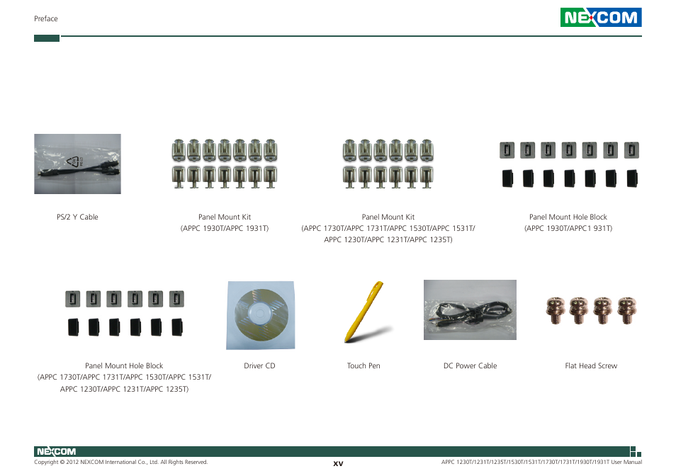 NEXCOM APPC 1230T User Manual | Page 15 / 130