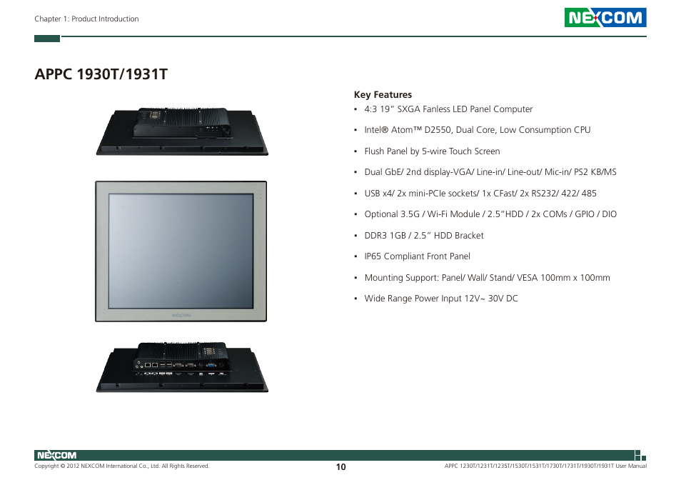 NEXCOM APPC 1230T User Manual | Page 26 / 130