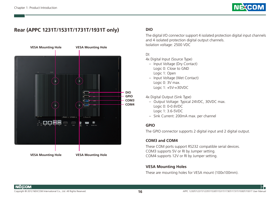 NEXCOM APPC 1230T User Manual | Page 32 / 130