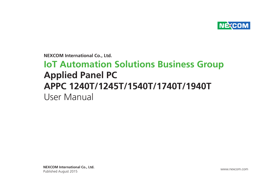 NEXCOM APPC 1240T User Manual | 116 pages