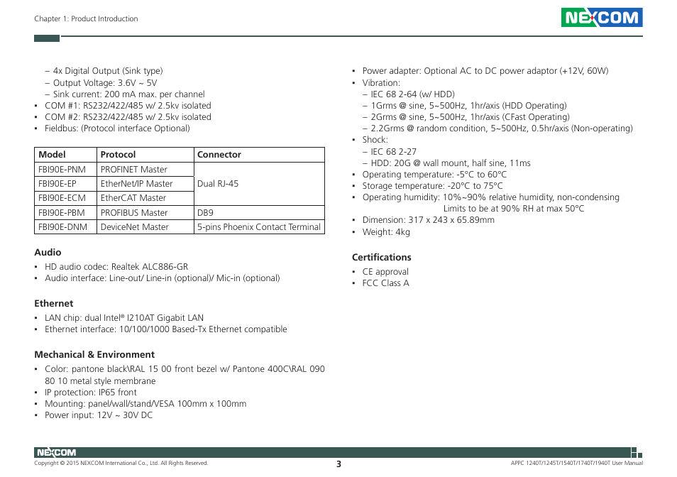 NEXCOM APPC 1240T User Manual | Page 19 / 116