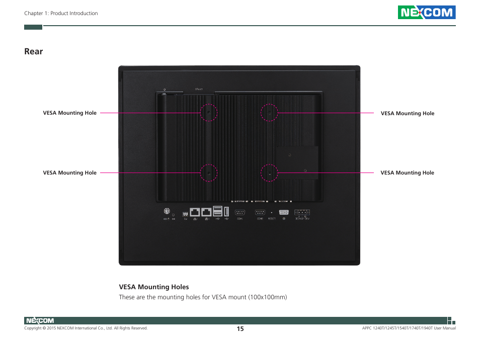 Rear | NEXCOM APPC 1240T User Manual | Page 31 / 116