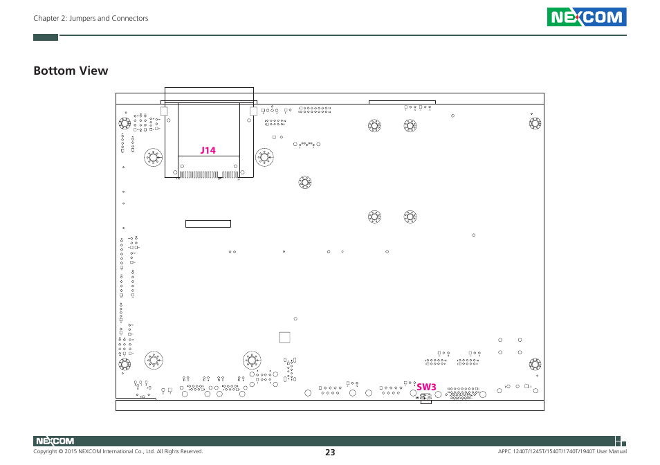 Bottom view | NEXCOM APPC 1240T User Manual | Page 39 / 116