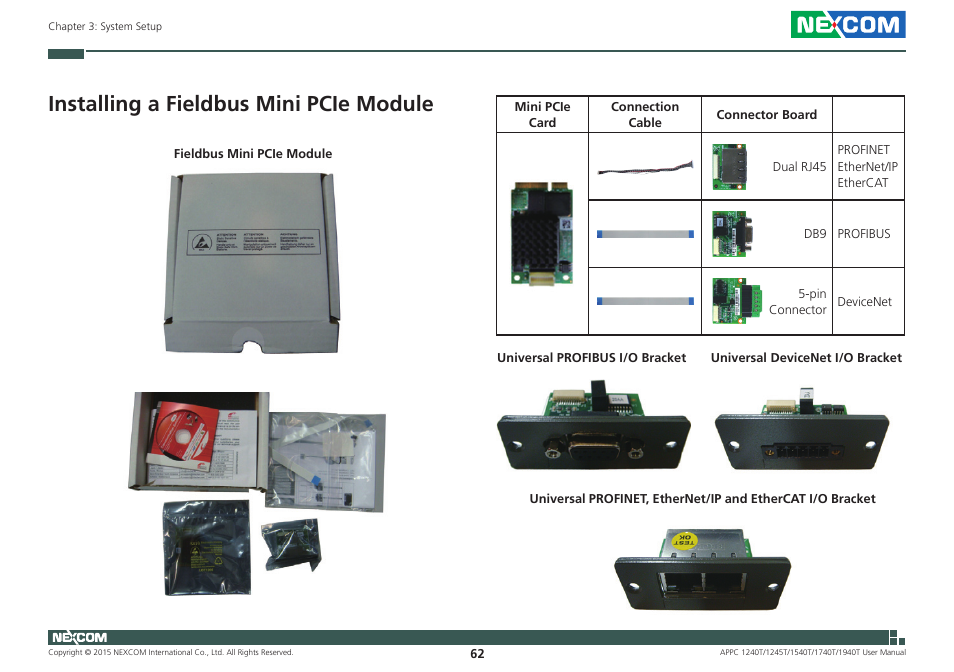 Installing a fieldbus mini pcie module | NEXCOM APPC 1240T User Manual | Page 78 / 116