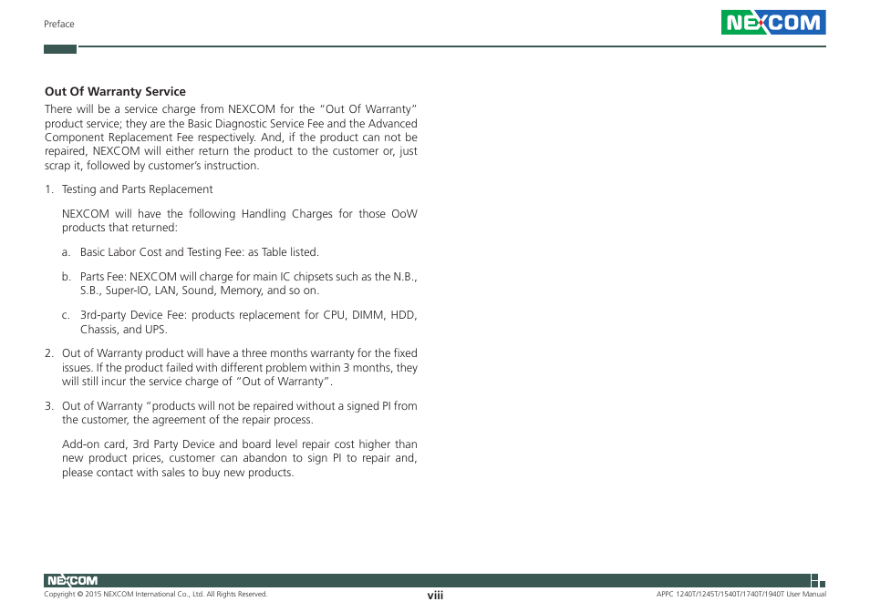NEXCOM APPC 1240T User Manual | Page 8 / 116